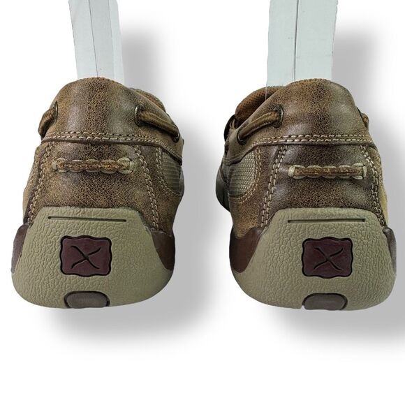 Twisted X Slip On Driving Moc Loafer Casual Bomber Brown Tan Leather Men’s 9 M - Picture 5 of 14